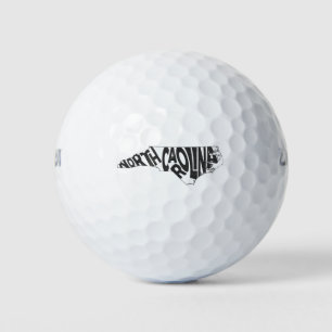 North Carolina Staat Name Word Art Black Golfball