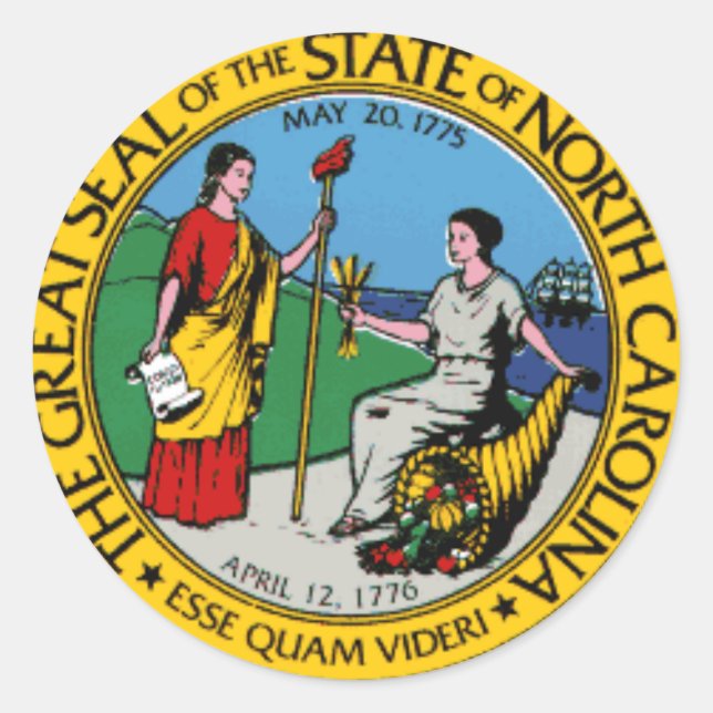 North Carolina Staat Siegel Stickers (Vorderseite)