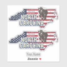 North Carolina Staat United Staaten Map USA Vintag