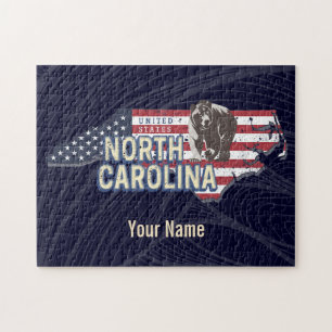 North Carolina Staat United Staaten Map USA Vintag Puzzle