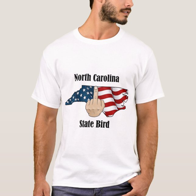North Carolina Staat Vogel T - Shirt Mittelfinger (Vorderseite)