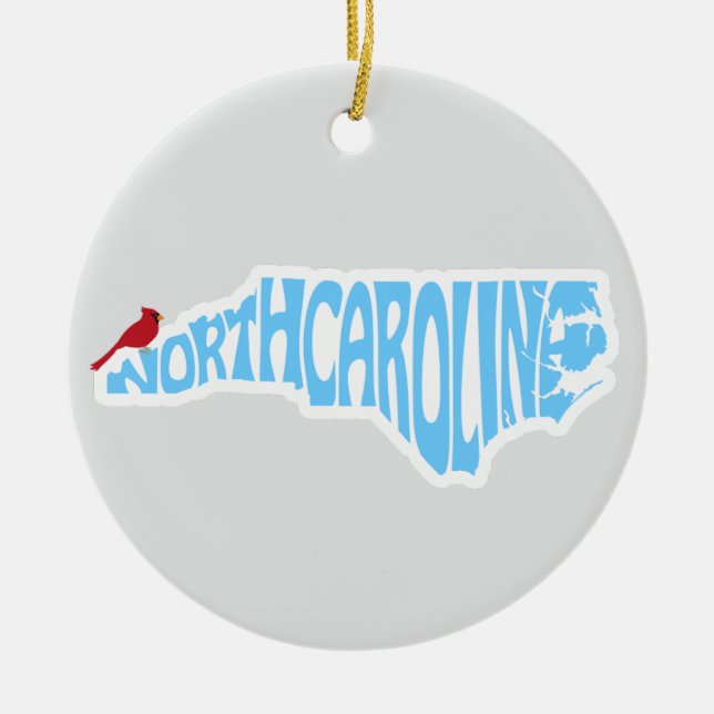 North Carolina Staat Weihnachtsbaum Keramik Ornament (Vorne)
