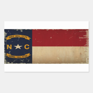 North Carolina Staatsflagge VINTAGE. Rechteckiger Aufkleber