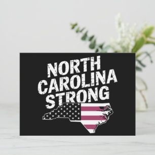 North Carolina stark mit NC-Staat und US-Flagge Einladung