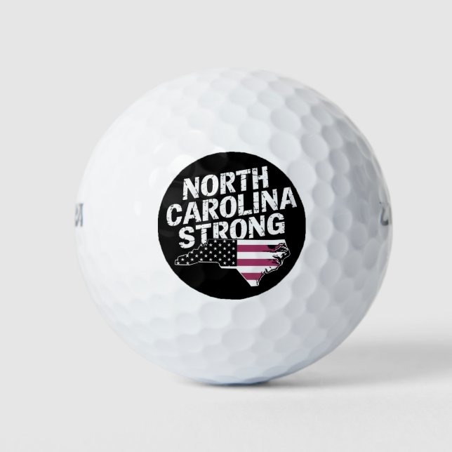 North Carolina stark mit NC-Staat und US-Flagge Golfball (Vorderseite)