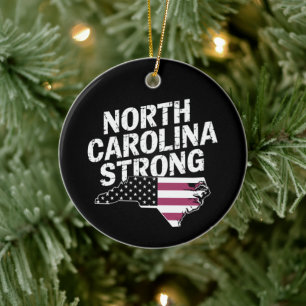 North Carolina stark mit NC-Staat und US-Flagge Keramik Ornament