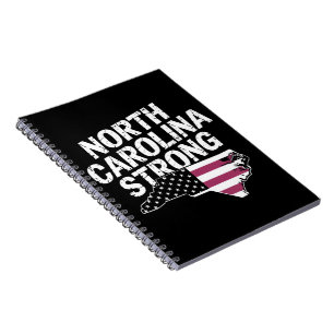 North Carolina stark mit NC-Staat und US-Flagge Notizblock