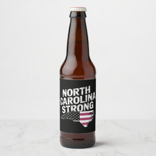 North Carolina stark mit NC-Staat und USA-Flagge Bierflaschenetikett