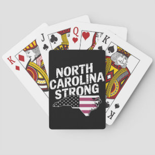 North Carolina stark mit NC State und USA-Flagge Spielkarten