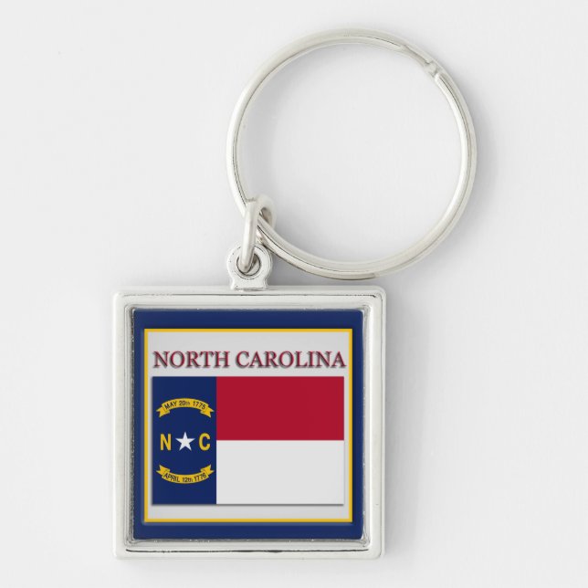 North Carolina State Flag Design Premium Schlüssel Schlüsselanhänger (Vorne)