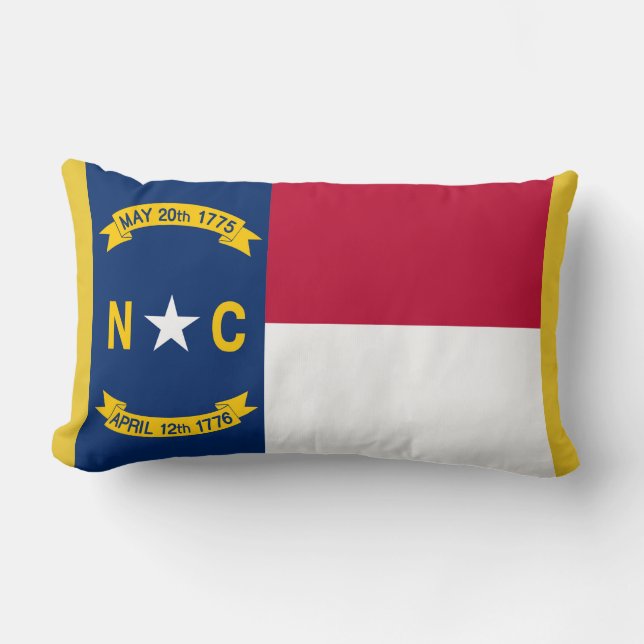 North Carolina State Flag Print Patriotic Lendenkissen (Vorderseite)