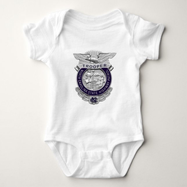 North Carolina State Highway Patrol Trooper Badge Baby Strampler (Vorderseite)