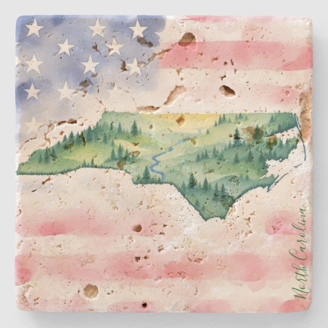North Carolina Stone Coaster  Steinuntersetzer (Vorderseite)
