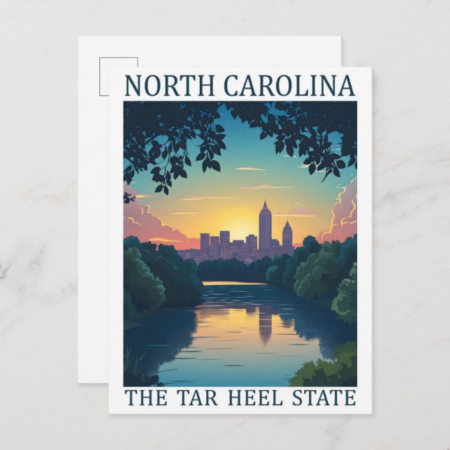 North Carolina the Tar Heel Staat USA Travel Place Postkarte (Vorne/Hinten)
