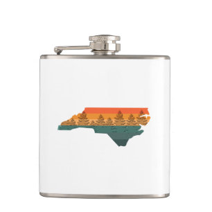 North Carolina Tree Silhouette Flachmann