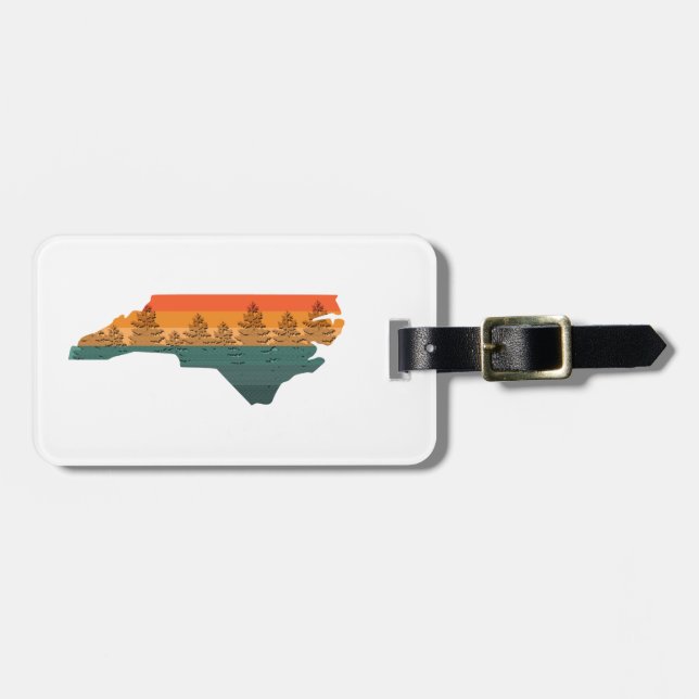 North Carolina Tree Silhouette Gepäckanhänger (Vorderseite horizontal)