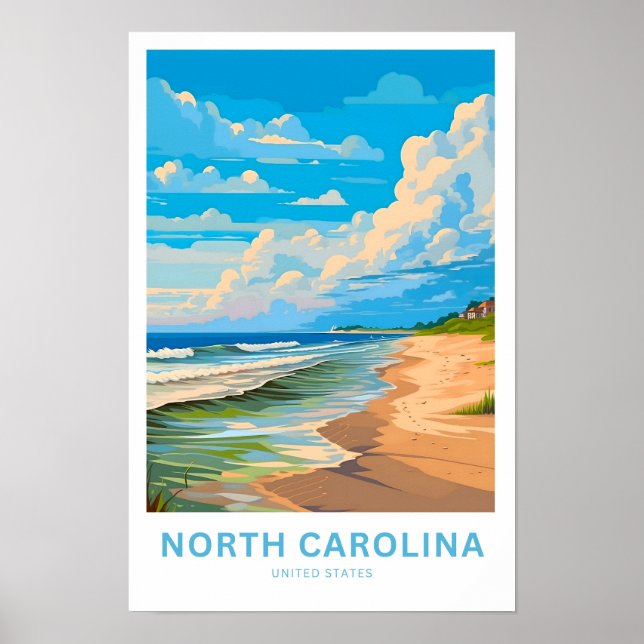 North Carolina United Staaten Travel Print Poster (Vorne)