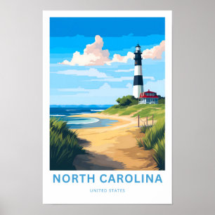 North Carolina United Staaten Travel Print Poster