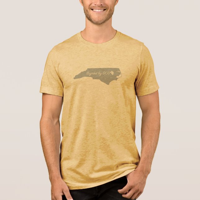 North Carolina Unterzeichnet von Gott Tri-Blend Shirt (Vorderseite)
