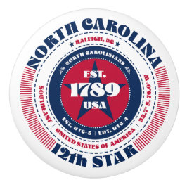 North Carolina US Staat Red White Blue Typografy Keramikknauf