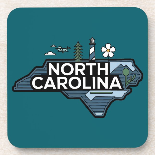 North Carolina, USA Getränkeuntersetzer (Vorderseite)