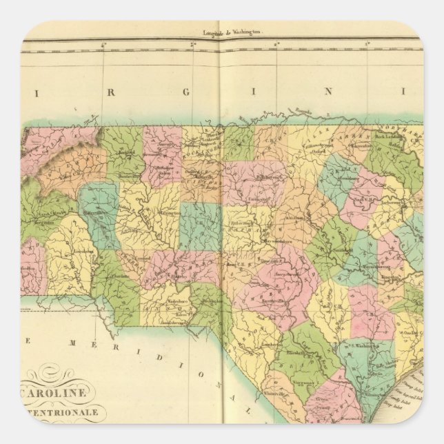 North Carolina USA Quadratischer Aufkleber (Vorderseite)