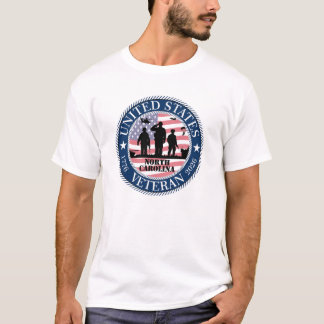 North Carolina Veteran 250 Design - Weißer Umriss T-Shirt