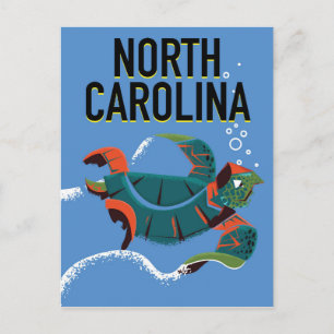 North Carolina Vintage-Reiseplakat. Postkarte
