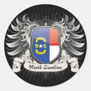 North Carolina Wappen Runder Aufkleber