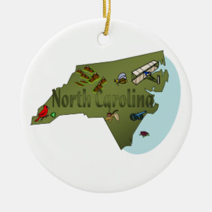 North Carolina-Weihnachtsbaum-Verzierung Keramik Ornament