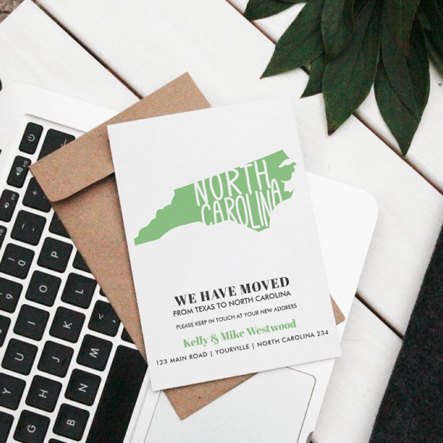 NORTH CAROLINA Wir haben neue Adresse Neue Zuhause Postkarte (Von Creator hochgeladen)