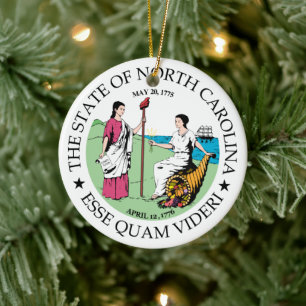 North Carolina Zeichen Keramik Ornament