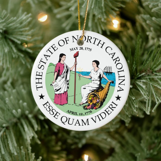 North Carolina Zeichen Keramik Ornament (Baum)