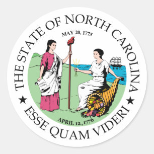 North Carolina Zeichen Runder Aufkleber