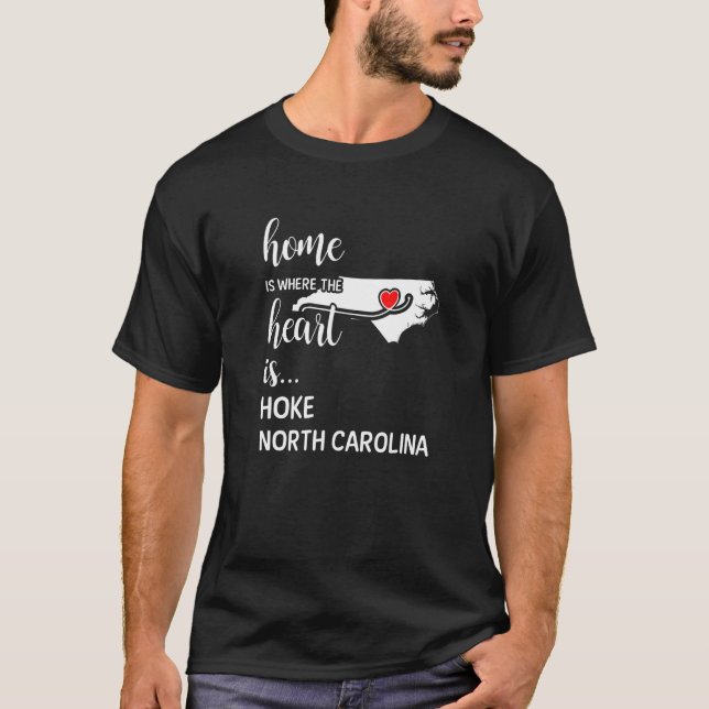 North Carolina Zuhause ist das Herz von Hoke Cou T-Shirt (Vorderseite)
