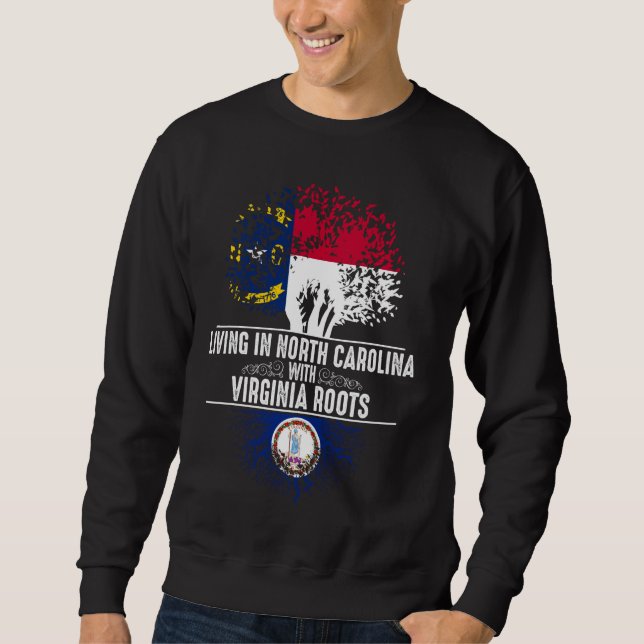North Carolina Zuhause Virginia Roots Staat Tree Sweatshirt (Vorderseite)