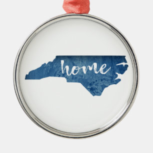 North Carolina Zuhause Wood Grain Ornament Aus Metall