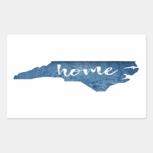 North Carolina Zuhause Wood Grain Rechteckiger Aufkleber