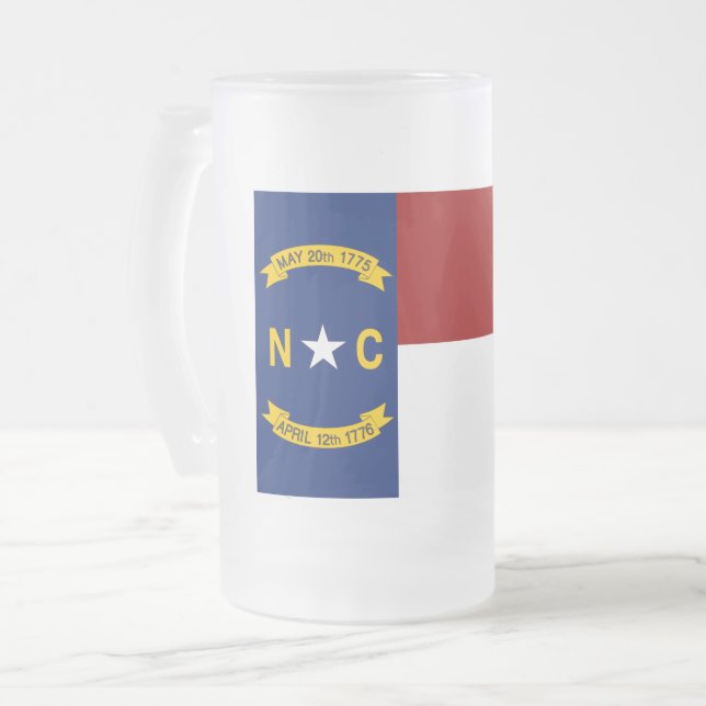 North Carolinaflagge Mattglas Bierglas (Vorderseite Links)