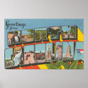 North CarolinaGroße Buchstabenszenen 2 Poster