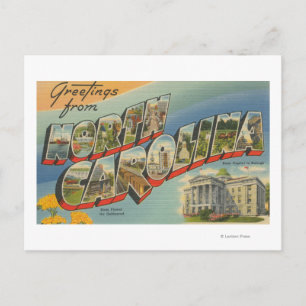 North CarolinaGroße Buchstabenszenen 2 Postkarte