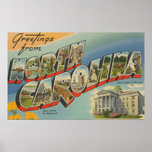 North CarolinaGroße Buchstabenszenen 3 Poster