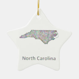 North Carolinakarte Keramik Ornament