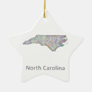 North Carolinakarte Keramik Ornament