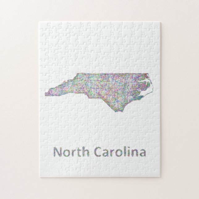 North Carolinakarte Puzzle (Vertikal)