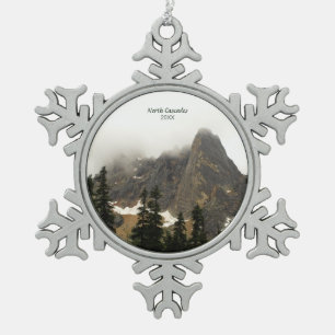 North Cascades Mountain Foto Schneeflocken Zinn-Ornament