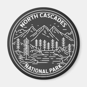 North Cascades National Park Washington Monoline Magnet