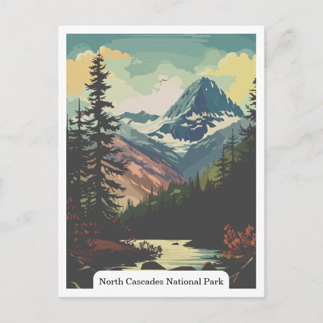 North Cascades National Park, Washington USA Postkarte (Vorderseite)