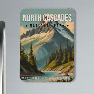 North Cascades National Park Washington Vintage-De Magnet