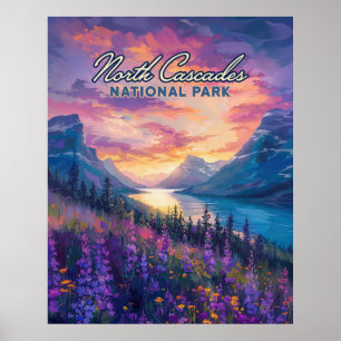 North Cascades National Park Washington Vintage-De Poster